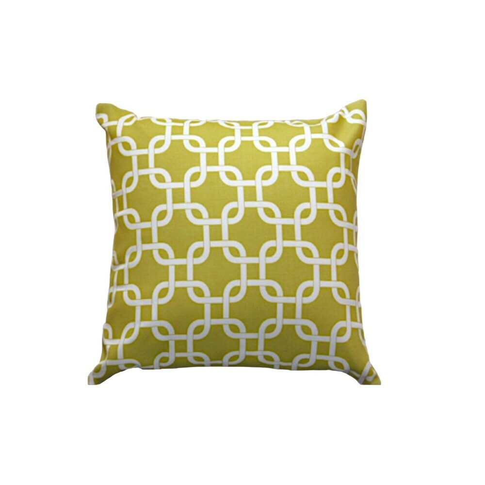 Throw Pillow Cover‎ 17x17 Green and Cream Home Decor